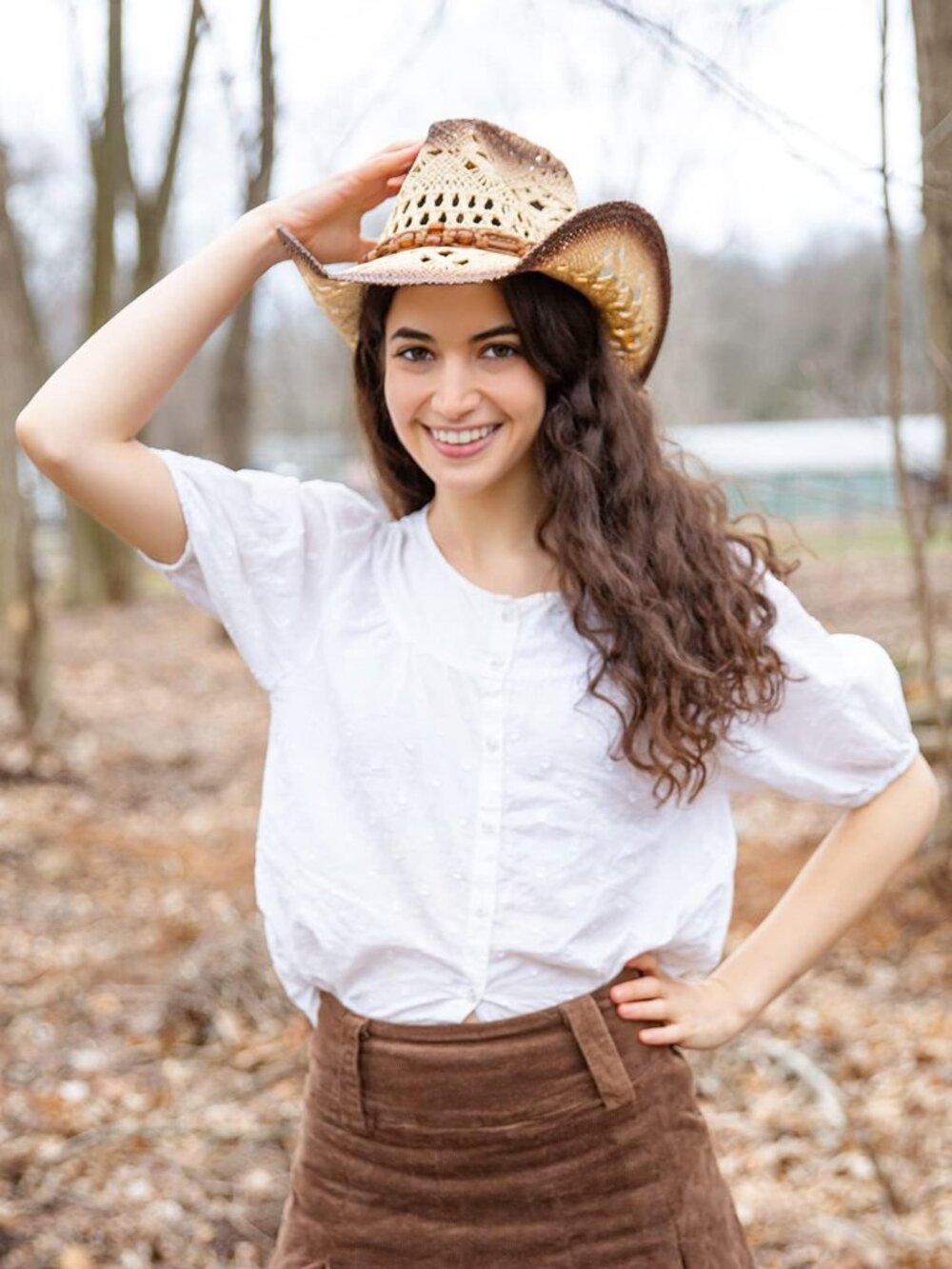 Straw Cowboy Hat for Women and Men with Shape-It Brim, Western Cowboy Hat, Orang - Picture 7 of 7